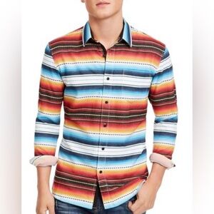 NWT American Rag Men's Multicolor Frequency Striped Button Down Shirt - L